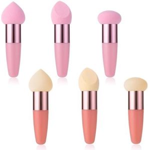 Xuxuejing Make-up Spons Houder Poeders Puff 6 STKS Schoonheid Blender Blender Blending Applicator Paddestoelen Foundation Borstels Gezichtsbehandelingen Crème Handvat Borstel Cosmetische Hoofd Kleine