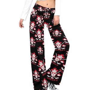 Canada Hockey Label Damesbroek Casual Broek Elastische Taille Lounge Broek Lange Yoga Broek Rechte Pijpen