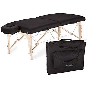 EARTHLITE Harmony DX REIKI Mobiele massageligstoel - Compleet pakket van esdoornhout incl. verstelbare deluxe hoofdsteun & tas, vliegtuigbouw kwaliteit (14kg) zwart
