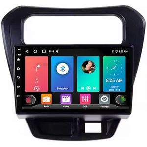 Dubbele DIN Android 14 autoradio voor Suzuki Alto 800 2014-2018 9 Duim QLED Touch screen-met Draadloze Carplay Android Auto GPS navigatie 4G WiFi Stuurwielbediening achteruitrijcamera(P2 WIFI 4-Core 1