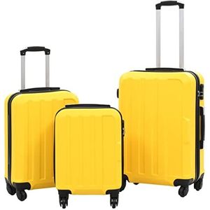 Hardcase Trolley Set 3 stuks Geel ABS +Materiaal: ABS met stoffen voering