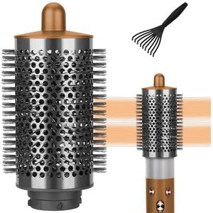 Grote ronde volumiserende borstel compatibel met Dyson Airwrap-hulpstukken, grotere ovale ronde borstelbevestiging met haarborstelreinigingsgereedschap, pluizen en volume voor styling, goud