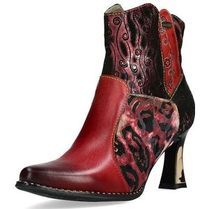 Laura Vita Dames enkellaarzen Oanelo 09, grootte:39 EU, kleur:Rood
