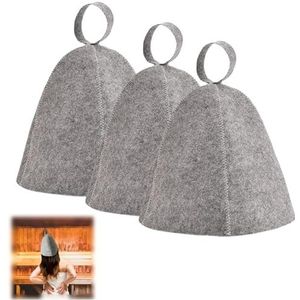 HJYDGJ Vilten hoed, saunakap, sauna-muts, vilten hoed, saunahoed, muts, vilten hoed, saunamuts, vilten kap, saunakap, sauna-accessoires, hoofddeksel voor dames en heren, hoofdbescherming (grijs) (3)