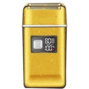 - Mild en niet-irriterend voor de poriën Gouden stijlvolle elektrische scheerapparaat, nat en droog dual-use full-body wasbaar scheermes for mannenverzorging - Kan als cadeau gegeven worden