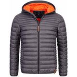 Indicode - Bowers - Gewatteerd Jack - Donkergrijs - Met Capuchon