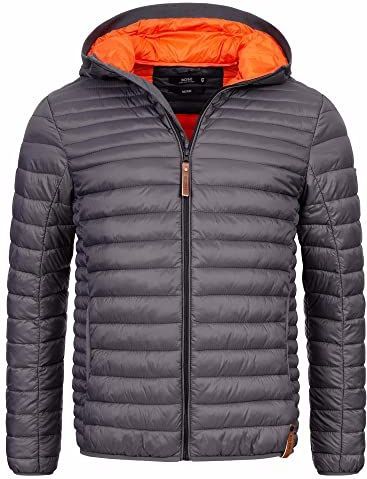 Indicode - Bowers - Gewatteerd Jack - Donkergrijs - Met Capuchon