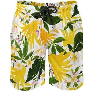 Modieuze en unieke Hawaii-shorts voor heren, sneldrogende korte broek in tropische stijl, surfend strand zwembroek, Kleur: zwart/bruin,, 3XL