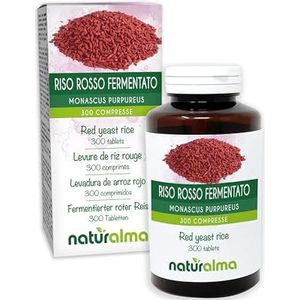 Rode gist rijst (Oryza sativa gefermenteerd met Monascus purpureus gist) Naturalma - 150 g - 300 tabletten - Voedingssupplement - Natuurlijk en Veganistisch