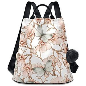 Insecten Bloemen Paars Vlinder Vrouwen Rugzak Mode Grote Designer Rugzak Reistassen Voor Dames Meisje, Multi8, One Size