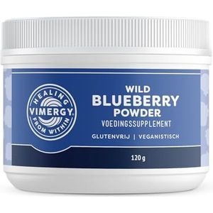 Vimergy Bosbessen Poeder, 30 Porties – Bosbessen Poeder van Hele Bosbessen – Supplement voor Veganisten – Samengesteld Zonder Toegevoegde Suikers of Vulstoffen – Non-GMO en Glutenvrij, 120g