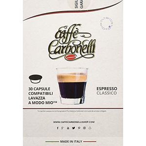 Koffie Carbonelli Compatibel cups Lavazza a modo mio® - Pakket van 480 capsules smaak Classic - evenwichtig (16x30)