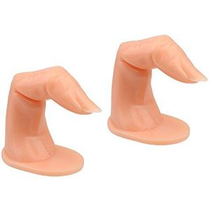 2 stks Nail Art Praktijk Vingers Valse Nagellak Training Tool Met Nail Tip
