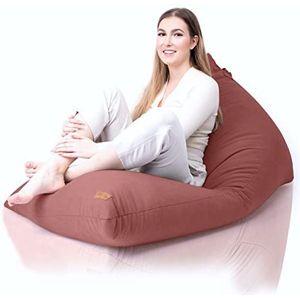 Aiire Moderne zitzak XXL voor woonkamer, grote bean bag zonder vulling, voor decoratie van de kamer, groot vloerkussen rood