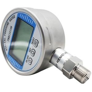 1 x digitale manometer met 100 mm display, hoge precisie, psi bar mpa, hydraulische drukmeter voor lucht en digitale stookolie (Thread M20-1.5, aangepast)
