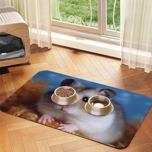 Voedingsmat voor huisdieren voor hondenbakken en waterbak, antislip placemat voor huisdieren, absorberende voermat voor katten, hamster, voermat voor vloeren, geen vlekken, hond en kat, waterkommat