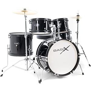 GEWA Drumset Basix Junior zwart, compleet drumstel voor kinderen