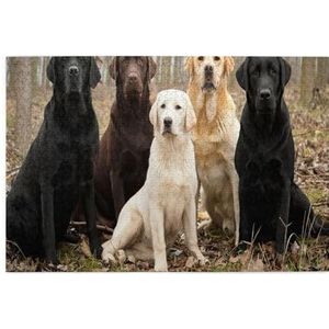 Labrador Retriever Honden Zwart Goud Wit Bruin Puzzel 1000 Stukjes Houten Puzzel Familie Game Wanddecoratie