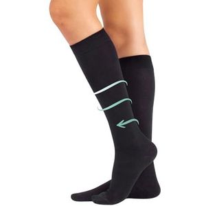 CALZITALY Medische compressiekousen, 15-21 mm/Hg, blauw, grijs, zwart, S, M, L, XL, XXL, gemaakt in Italië, Zwart, XL