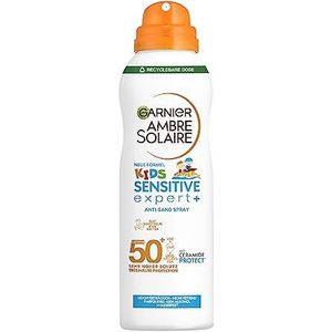 Garnier Ambre Solaire Kids Sensitive Expert+ Zonnespray SPF 50 voor kinderen, waterdicht en zandbestendig, SPF 50+, 1 x 150 ml