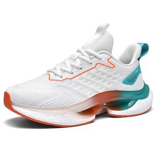 Loopschoenen for heren, ademende trainingssneakers van mesh, mode sportjoggingschoenen, lichtgewicht wandelschoenen met demping (Color : White, Size : 43 EU)