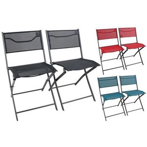 VCM 2-delige set balkonstoel vouwstoel vouwstoel camping klapstoel Sumila blauw