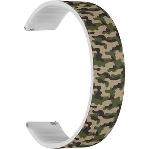 Solo Loop band compatibel met Garmin Vivoactive 5, Vivoactive 3/3 Music, Approach S12/S40/S42 (Camouflage Texture Abstract) Quick-Release 20 mm rekbare siliconen band band accessoire, Siliconen, Geen