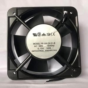 LMNCBVYA RIUONAT FP-108EX-S1-B 150mm Industrial Electrical Cabinet Cooling Fan - AC 380V, 38W, Double Ball Bearing, Low Noise