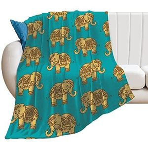 Olifanten patroon zachte fleece deken voor bed sofa gezellige decoratieve dekens winter 60""*80"" (150 x 200 cm)