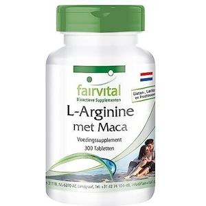 Fairvital | L-arginine tabletten met maca - HOOG GEDOSEERD - 300 tabletten - met bèta-glucaan, OPC en zink