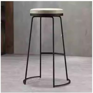 Barkruk Keukenbarkrukken Met Metalen Poten Armloze Barstoelen PU-gestoffeerde Eetkamerstoel Met Voetsteunen Pub Stoel Thuis Keuken (Color : Black, Size : Sitting Height 75cm)