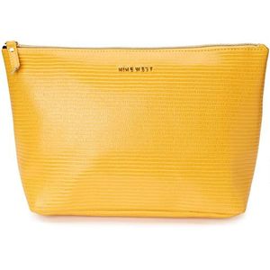 NINE WEST Cosmetica tas voor dames - reismake-up en toiletartikelen Top Zip Wedge Pouch, Gele hagedi, onesize