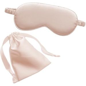 Cmis Kbei Zijden slaapmasker met draagtas, tas voor reizen, slaap, oogschaduw voor vrouwen, man, dutje, comfortabele ooglapje, helpt bij het rusten (fris roze)