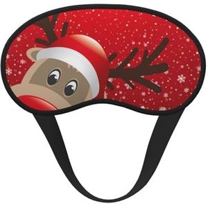 FZGGWYHL Kerst Gedrukt Blackout Sleep Mask Aid Oogmasker Reizen Slaap Oogmasker