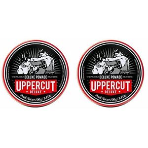 Uppercut Deluxe, Deluxe Pomade, Professionele op Water Gebaseerde Pomade voor het Creëren van Tijdloze en Klassieke Looks, Sterke Hold en Hoge Glans Heren Haarproduct 2 x 100g