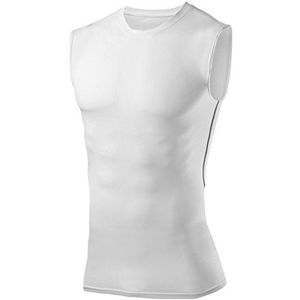 PowerLayer Mannen Compression Basislaag Mouwloos Ondershirt Top - Wit, M