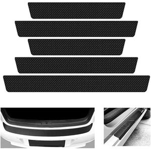 5 Stuks Auto Koolstofvezel Instaplijsten Kick Platen voor Suzuki Swift SX4 Vitara Jimny S-Cross, Autoschopplaten Anti-kras Instaplijsten Bescherming Instaplijsten Beschermers Strips