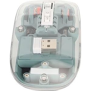 Transparante Draadloze Muis, Draagbare Stille Muis met 2.4G USB en Bluetooth-connectiviteit, 4 DPI Instelbaar, Kleurrijk Ademend Licht, voor voor IOS, voor Android (Groente)