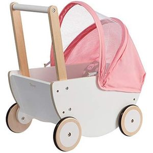 Howa - Cozy Cactus - Poppenwagen - Wit - Hout - Inclusief Matras en Deken