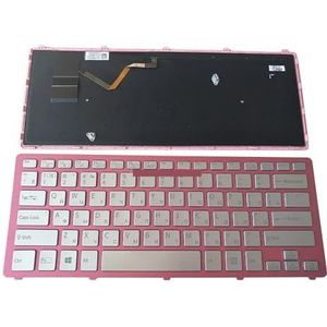 Verlicht toetsenbord voor SONY SVF14 SVF14N SVF14N27CB SVF14N29SCB SVF14N27, zwart, roze, frame, 149264631 149263761(Russian silver)