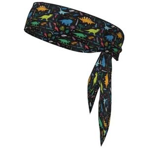 Dinosaurus palmblad unisex sport riem omkeerbare bandana sjaal voor yoga fitness joggen
