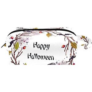 draagbare reizen make-up tas voor vrouwen cosmetische case organizer met handvat toiletartikelen sieraden borstels zakje halloween pompoen snoep zwart, Multi kleuren 9, 8.2x3.1x3.5 in/21x8x9 cm, Make-Up zakje