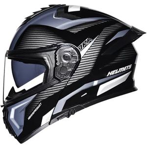 Modulaire Motorhelm Volledig Opklapbare Motorhelm, DOT/ECE Goedgekeurd, Met Dubbel Vizier Motorcrosshelmen Voor Heren Dames Volwassenen D,XL