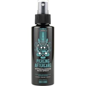 BASE LABORATORIES Piercing-nazorgspray met hypochloorzuur | Hocl en zoutoplossing voor piercings | neus- en oorgatreiniger voor keloïden, deuken en wonden | 240 ml