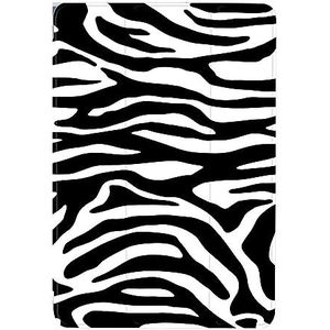 Hoesje voor iPad Air 4/5 met potloodhouder, slanke standaard zachte TPU-hoes slim opvouwbaar beschermhoesje voor iPad Air 4/5, 27,3 cm, automatisch waken/slapen (eenvoudig zwart-wit zebra-print)