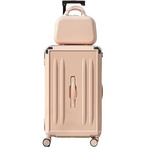 Reiskoffer Handbagagekoffer Bagage Bagagesets 2-delig, Kofferset Met Harde Schaal, Lichtgewicht Bagagesetslot Met Make-upkoffers Handbagage Trolleykoffer (Color : F, Size : 24inch)