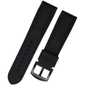 dayeer Zachte heren siliconen horlogeband voor MIDO Sport rubberen vervangende bandarmband (Color : Black Orange Silver, Size : 18mm)