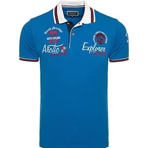 Carisma Casual heren poloshirt korte mouwen T-shirt regular fit met hoogwaardig borduurwerk 4634, Sachs, L