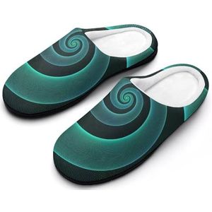 Green Art Vortex Katoenen Slippers Voor Vrouwen Warme Anti-Slip Rubber Zool Huisschoenen Voor Indoor Hotel 7-8 (39-40)