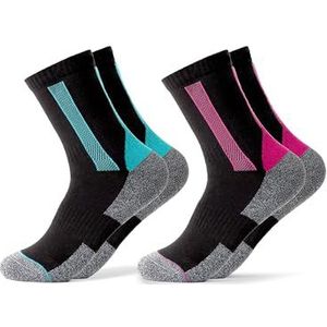 Occulto wandelsokken dames 2 paar (model: Gerlinde) Blauw Roze 35-38